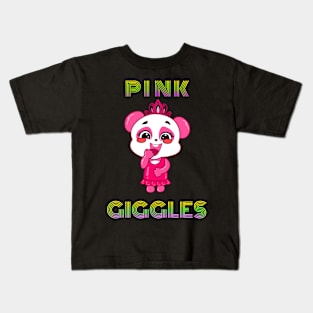 Panda Girl Pink Giggles Kids T-Shirt